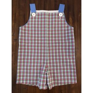 The Beaufort Bonnet Company Teddy's Jon Jon In "Miss Porter's Plaid" Size 2T